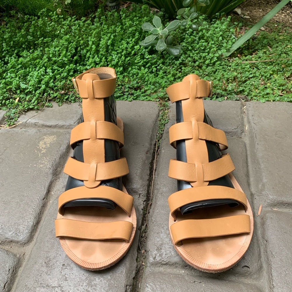 MATIKO Leather Ankle Strap Woman’s Sandal Size 9
